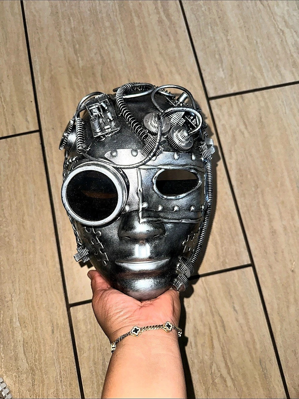 Steampunk Inventor Silver Mask, Halloween Accesory